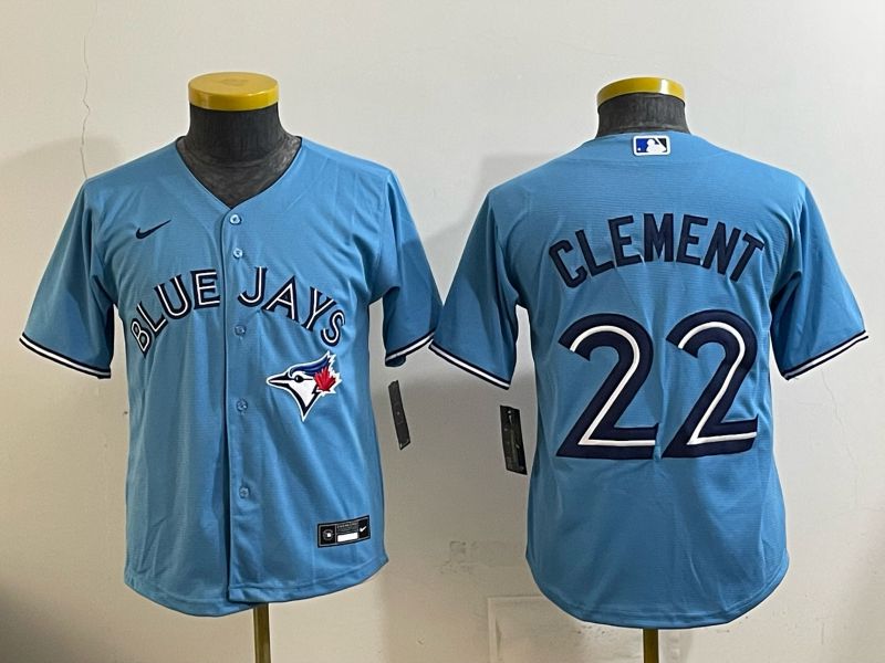 Youth 2025 Nike Toronto Blue Jays #22 Clement Light Blue Game MLB Jersey 05->youth mlb jersey->Youth Jersey
